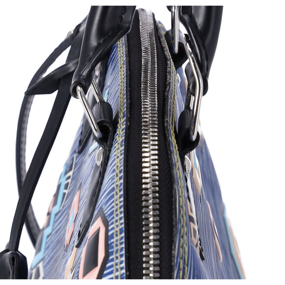 Louis Vuitton Blue Denim Aztec Epi Leather Alma BB Small Dome Bag Crossbody - Picture 6 of 12